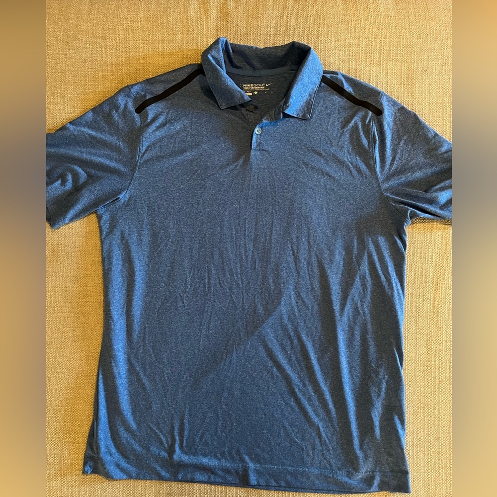 Mens Blue Nike Golf Dri Fit Polo